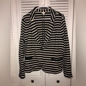 A New Day black and white striped knit blazer size XL
